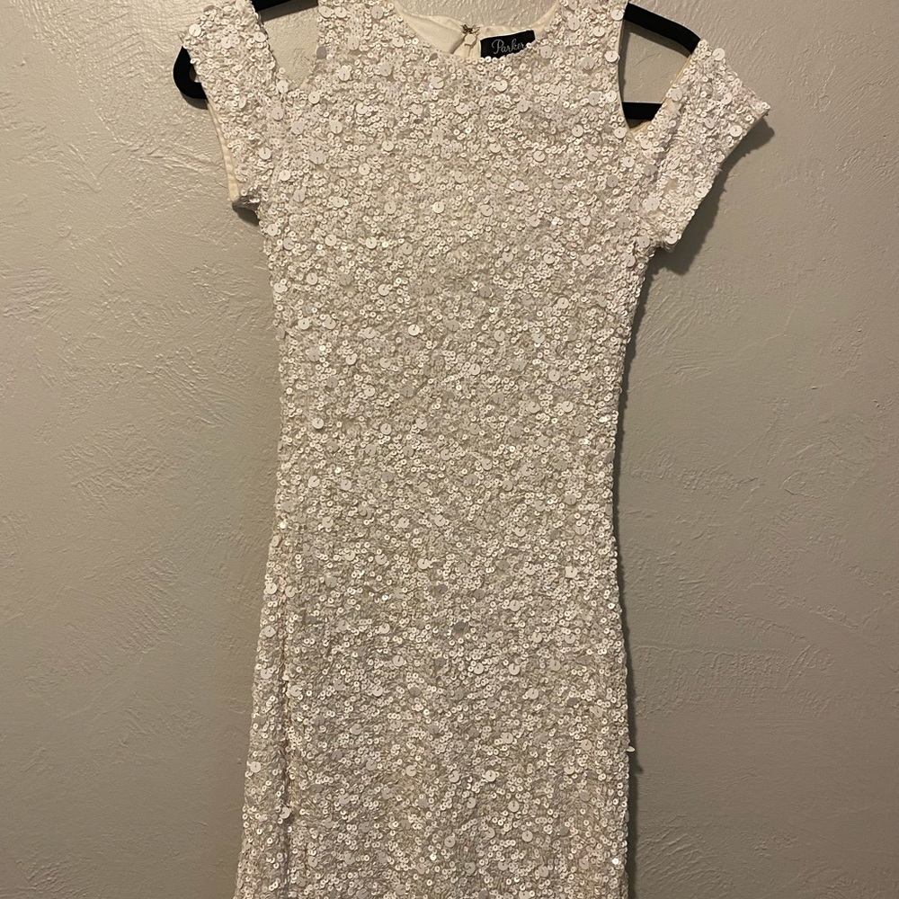 Parker White Sequin Dress